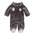 thumbnail image 4 of Newborn Fleece Romper Pajamas Baby Girls Boys Warm Hoodies Jumpsuit Infant Cute Plush Winter Clothes for 0-12M, 4 of 7