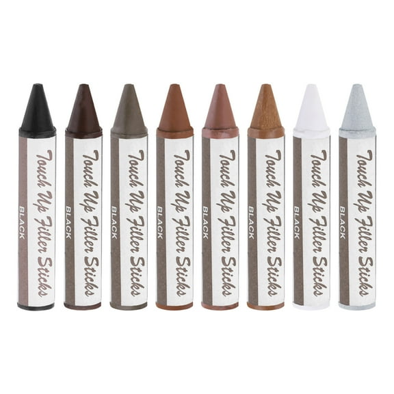 Uxcell 8 Pcs Furniture Markers Touch Up Wax Wood Filler Sticks Repair Crayons, 8 Colors