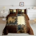thumbnail image 3 of Vintage Cowhide 7 Piece Comforter Set Full Bed in a Bag,Patchwork Cow Print Bedding Sets Farmhouse Bull Cattle Sheet Set with Comforter Farm Animals Western Decor, 3 of 6
