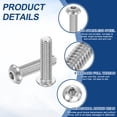 thumbnail image 3 of Uxcell 6 PCS 3/8-16 UNC x 1-1/2 Inch Button Head Socket Cap Screw Hex Bolt Silver, 3 of 7