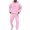 Pink, variant on Valora Men's Suit Set for Everyday Casual Wear Two Piece Hooded Sports Ensemble with Raglan Sleeves and Pants for Autumn Winter Pink 3XL