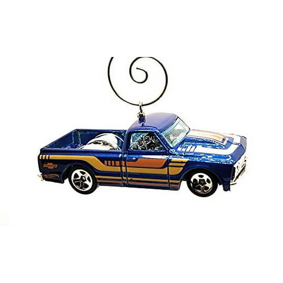 1967 Chevy C10 Pickup Truck Christmas Ornament 1:64 Blue