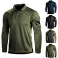 thumbnail image 4 of CENL Mens Casual Long Sleeve Shirt Slim Button Collar Sports T Shirt Muscle Tops Tee, 4 of 9