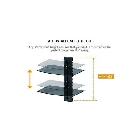 Primecables Dvd Floating Wall Mount Shelves Shelf Bracket Stand For Dvd Players Or Av Components Black Walmart Canada