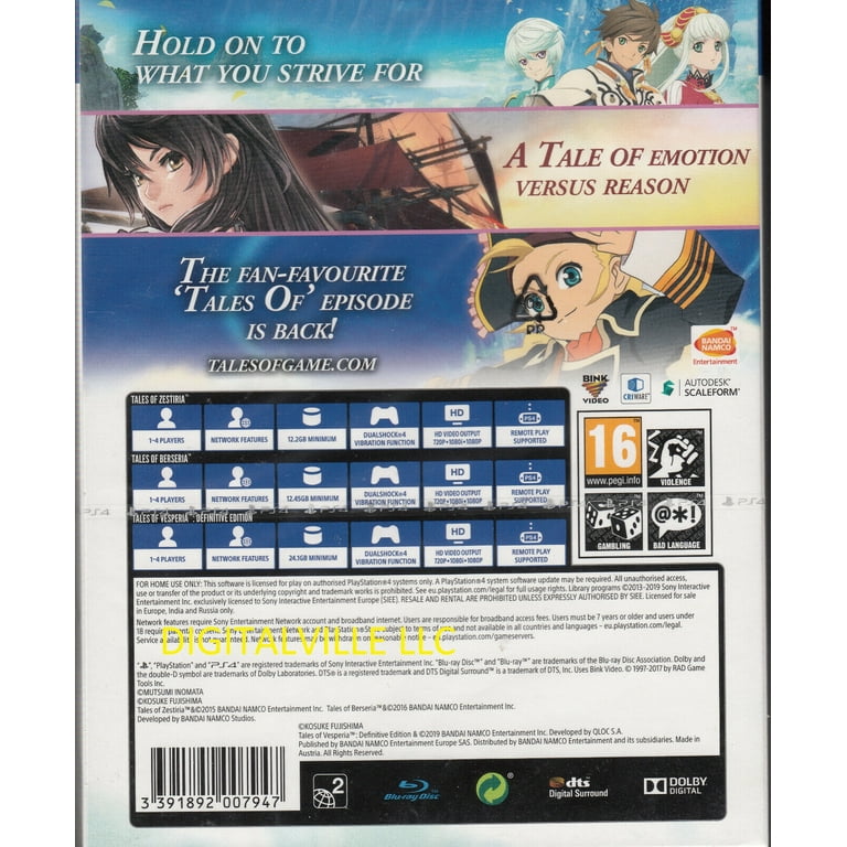 Tales of Compilation (Vesperia, Berseria, Zestiria) (EU Import