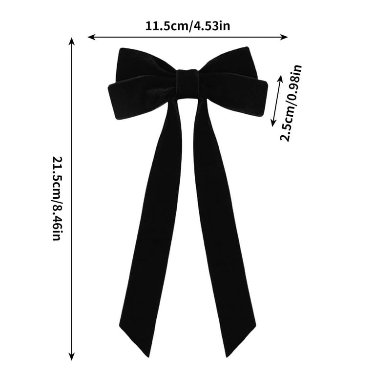 pathside Velvet Bows for Christmas Tree, Small Cute Velvet Christmas Bow, Vintage Velvet Ribbon Bows for Christmas Tree Bows Xmas Home Outdoor Indoor Decoration (Black)