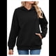 thumbnail image 3 of Sudadera con Capucha para Mujer, Informal, de Larga, Holgada, con Bolsillo. Negro M, 3 of 9