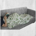 thumbnail image 5 of Leaf Soft Flannel Fleece Throw Blanket, Ivy Patterns with Tiny Green Leaves Branches Creme Contemporary Illustration, Cozy Plush for Indoor and Outdoor Use, 50" x 60", Green Brown, by Ambesonne, 5 of 5