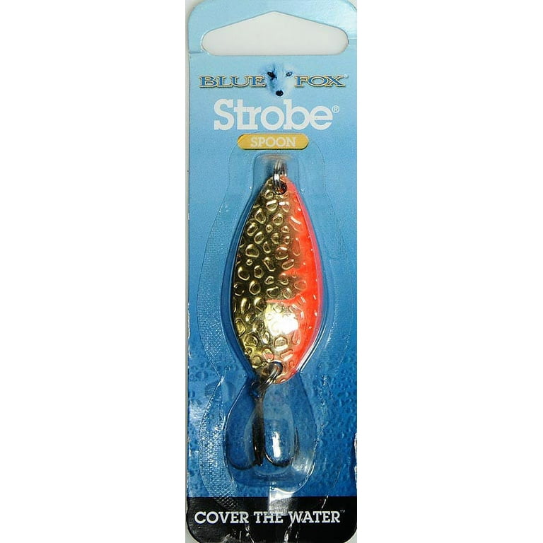 Blue Fox Strobe Spoon Fishing Lure 1/4oz Nickel Fire Stripe for