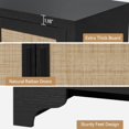 thumbnail image 7 of Studyset 62 Inch Rattan Sideboard Buffet Cabinet, 4-Door Kitchen Storage Cabinet with Shelves, Farmhouse Accent Buffet Sideboard, Console Table for Living Room, Entryway, 7 of 7