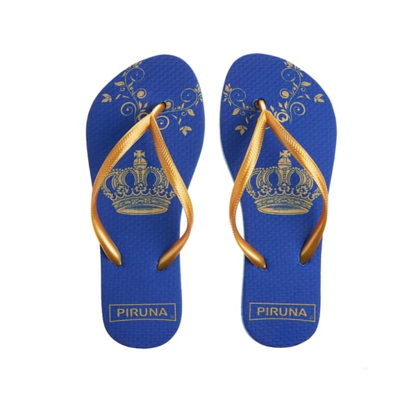 Piruna Women's Flip Flop Sandal Design Gold Crown