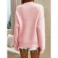 thumbnail image 6 of Fesfesfes Women Sweaters Casual V-Neck Buttons Solid Color Long Sleeve Tops Blouse, 6 of 6