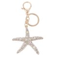 thumbnail image 1 of Llavero de Aleación con Colgante de de Imitación Brillante, Decoración de Dorado Y Plateado Colcomx Las estrellas de mar colgante Llavero, 1 of 7