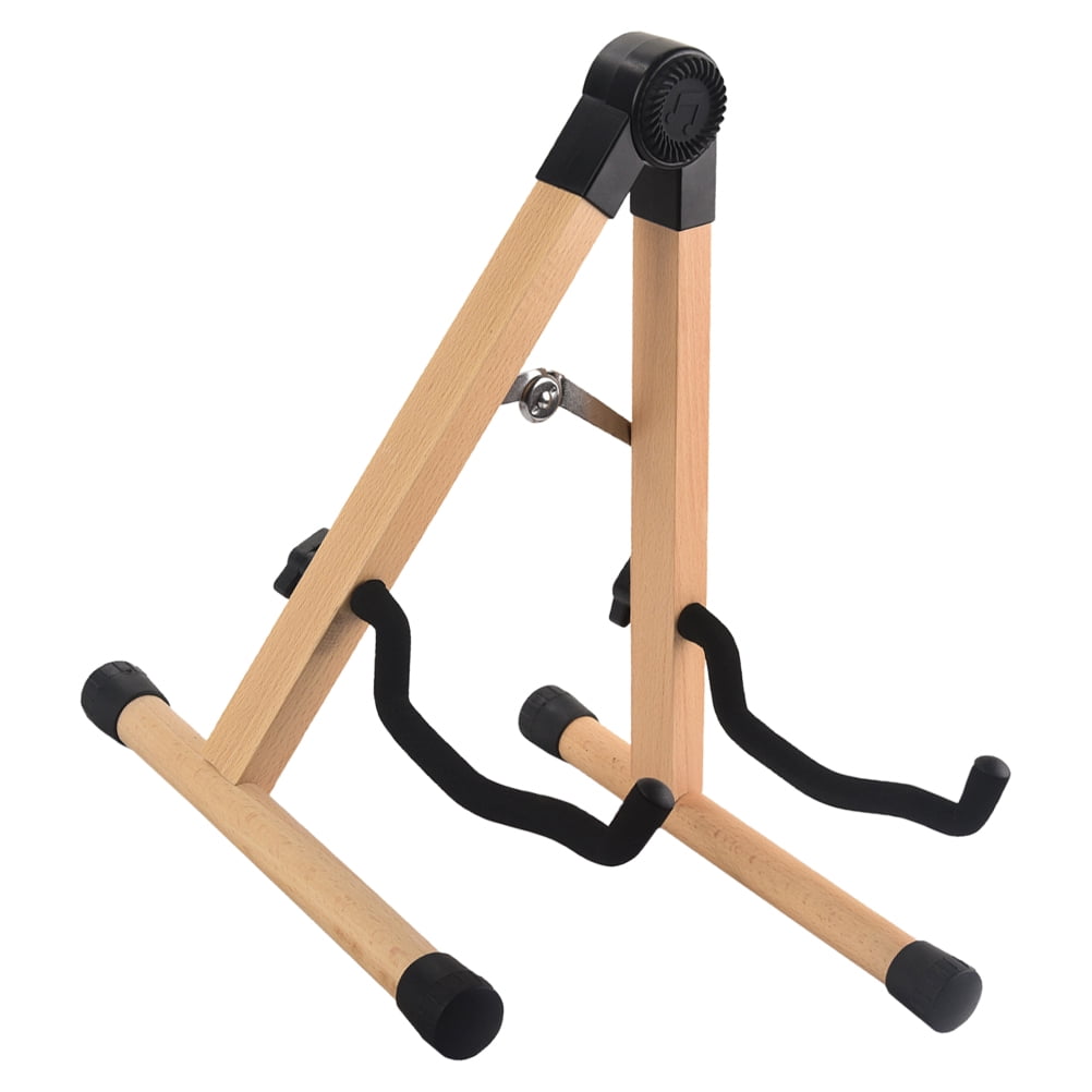 Raindrops Wooden Guitar Stand Universal Display Holder for Acoustic, Electric, Bass Guitars - Durable Wood Guitar Rack