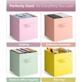 thumbnail image 3 of Sorbus Collapsible Fabric Storage Bins, 4-Pack (10.5" x 10.5") – Pastel Multicolor, Kids & Nursery Organizer Cubes, 3 of 6