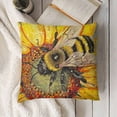 thumbnail image 3 of YINGXI Rustic Watercolor Honey Bee Bumblebee Cottagecore Throw Pillow Covers, Bee Lover Women Girls Gifts,Farmhouse Cottagecore Decorative Cushion Covers for Sofa Couch Bed 22x22in, 3 of 5
