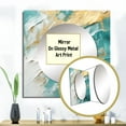 thumbnail image 3 of Designart "Gilded Dawn Flower Artistry On Teal I" Modern Midcentury Square Mirror Wall Decor Mid-Century - Large Gold Square Bathroom Mirror - Square Printed Wall Mirror Art, 3 of 5
