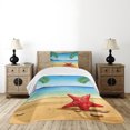 thumbnail image 4 of Ambesonne Beach Quilted Bedspread Set 2 Pcs, Starfish Ornate Design, Twin Size, Multicolor, 4 of 5
