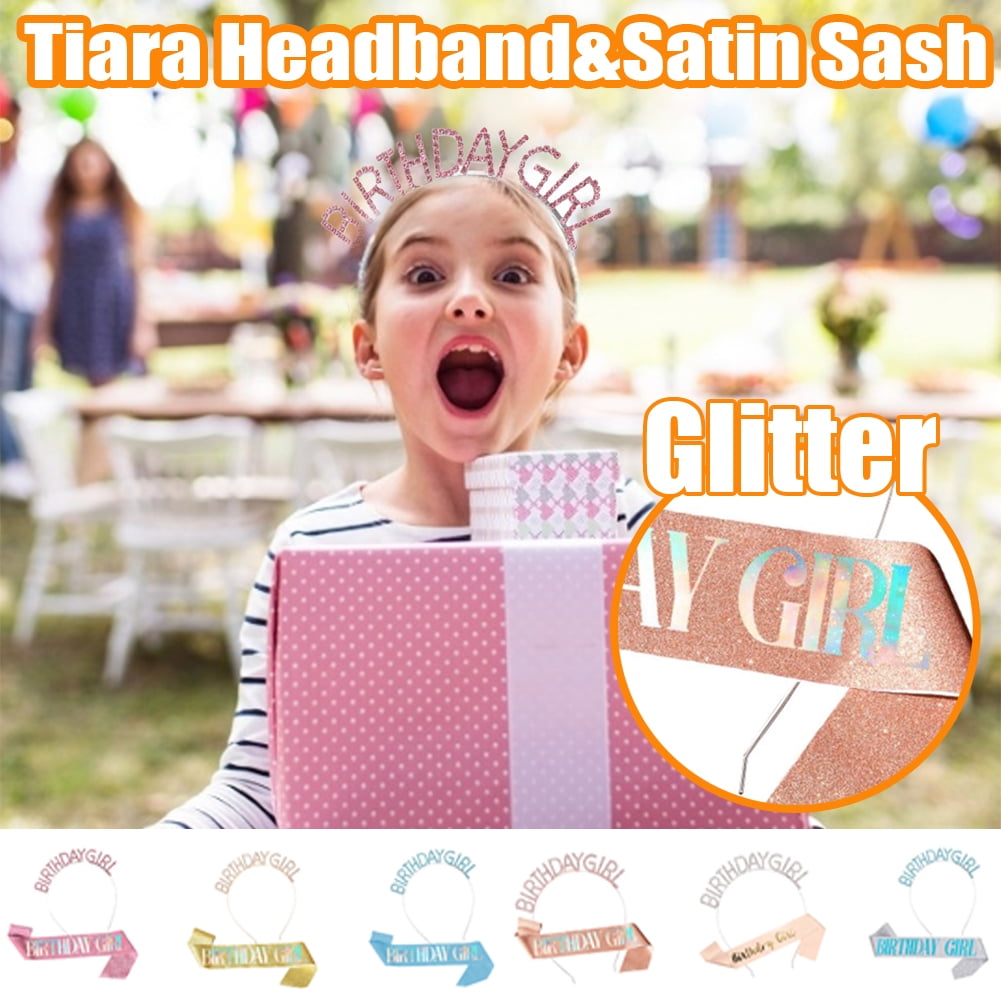 Cheers.US 2Pcs/Set Birthday Crowns for Women, Birthday Band Birthday