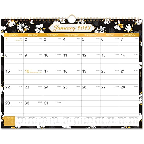 2023 Calendar - 12 Monthly Wall Calendar 2023, January 2023 - December 2023,  14.75" x 11.5", Flexible with Julian Date, Calendar Planner Perfect for  School, Office & Home Planning and Organizing - Walmart.com