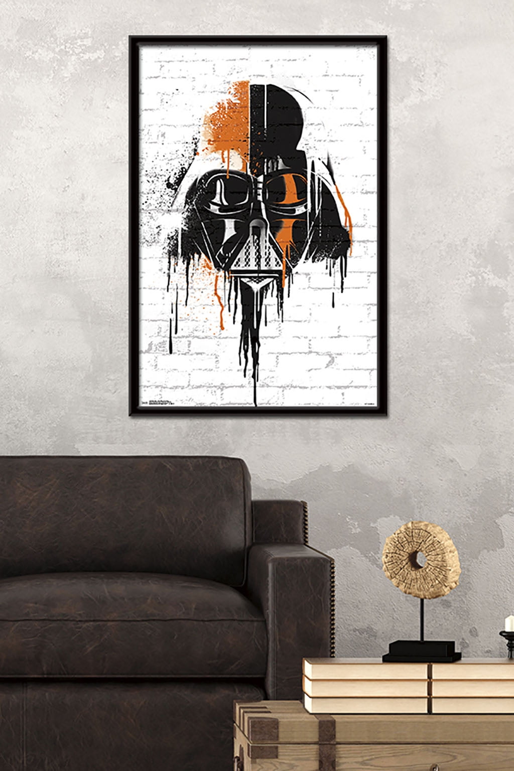 Star Wars: Saga - Vader Black And Orange Wall Poster, 22.375" x 34", Framed