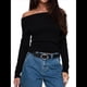 thumbnail image 1 of Suéter con Hombros Descubiertos para Mujer, Moda de Otoño, Lindas Blusas de Larga, Suéter de Punto Acanalado para Invierno. Negro S, 1 of 9
