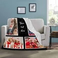 thumbnail image 4 of Custom Blanket with Photos Text Customized Blanket Personalized 7-Photo Collage Memorial Gifts Christmas Birthday Blankets for Family Friends Pets Mom Dad Wife Husband, 4 of 6