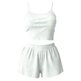 thumbnail image 4 of Liuchenyi Under $5 Womens Pajama Shorts Set Rib Strip Home Pajamas Cute Sleepwear for Women L, 4 of 4