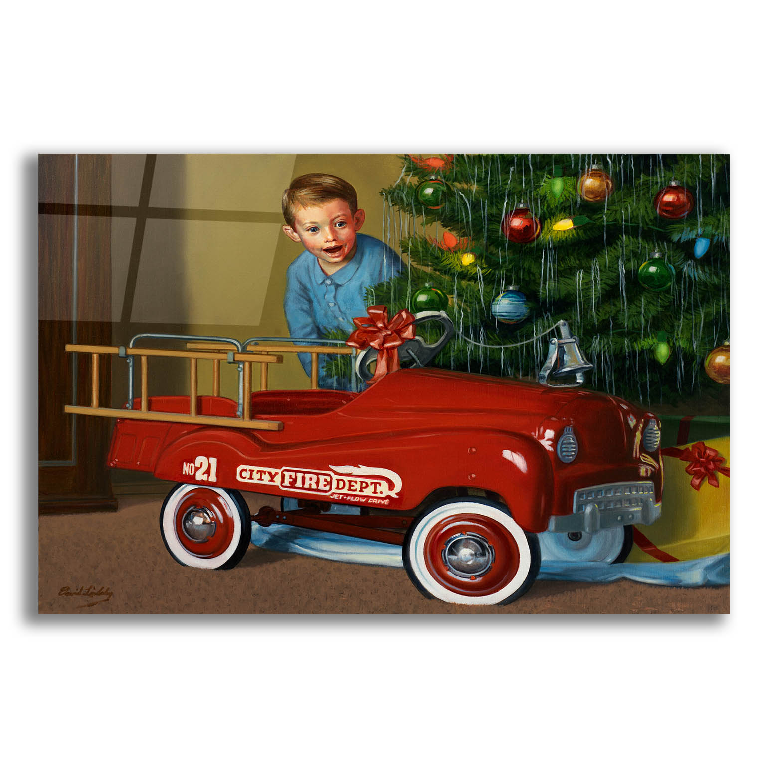 Epic Art '1950 Murray Fire Truck' by David Lindsley, Acrylic Glass Wall ...