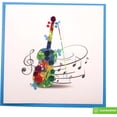 thumbnail image 4 of Artistic Violin, quilling art greeting card for birthday, valentine's day, mother's day, anniversary, thank you, get well, 6" x 6", 4 of 9