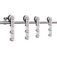 thumbnail image 1 of CCJH 11FT Stainless Steel Sliding Double Barn Door Hardware Track Kit Heavy Duty Simple Install(Round Shape Hanger), 1 of 4