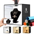 thumbnail image 1 of Lightdow Photo Light Box Photography - 16"x16" Light Tent with 120 LEDs, 6 Color PVC Backdrops, Folding Light Box Portable Studio Box Jewelry Products Phot, 1 of 7