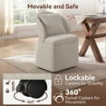 thumbnail image 3 of Sailvan Dining Chairs with Casters & Storage, Barrel Chair Round Accent Chair for Living Room, Dining Room & Kitchen, Fabric Upholstered Chairs, 1 pcs Light Gray, 3 of 9