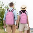 thumbnail image 4 of Bingfone Pink Print Canvas College Laptop Backpack, Large Capacity Lightweight College Bookbag Casual Daypack, 4 of 5