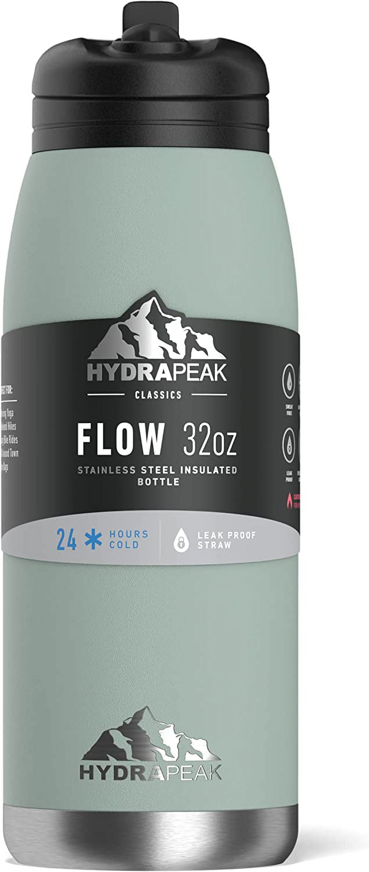 HYDRAPEAK Active Flow 32 oz. Navy Triple Insulated Stainless Steel Water  Bottle with Straw Lid HP-Flow-32-Navy - The Home Depot
