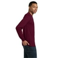 thumbnail image 3 of Gildan Classic Fit Men Long Sleeve T-Shirt, DryBlend Crewneck Tee, Maroon, XL, 3 of 6