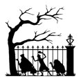 thumbnail image 2 of Etiqueta de del para la etiqueta engomada decorativa autoadhesiva de Halloween del club Soledad Pegatina de pared de PVC Negro, 2 of 10