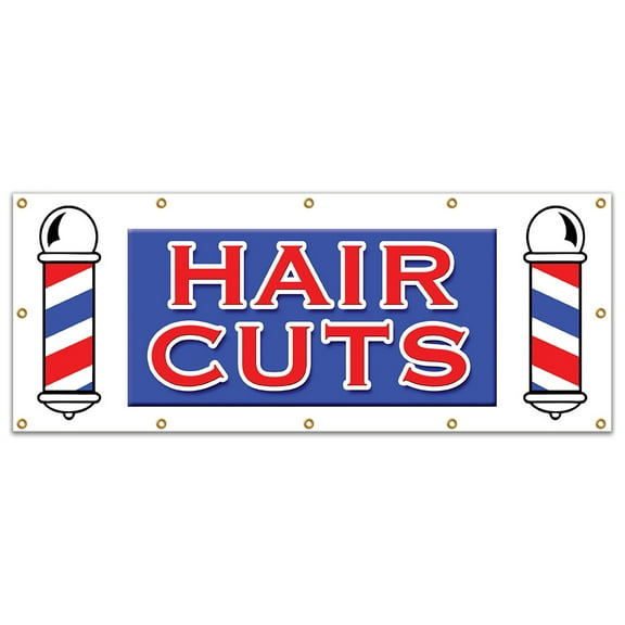 48"x120" HAIR CUTS BANNER SIGN men women girls boys stylist dresser walk ins