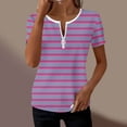 thumbnail image 2 of Kezqiaxn Blouses for Women Dressy Casual Zipper Short Sleeve V-Neck Work Shirts with Pocket Loose Tunic Blouses, 2 of 6