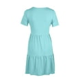 thumbnail image 6 of Diufon Womens Plus Size Dresses Solid Color Dress Round Neck Short Sleeve Midi Dress with Pockets, 6 of 6