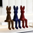 thumbnail image 4 of Dserhfy Sitting Bunny Statue Flocking Rabbit Figurine Easter Bunny Ornaments for Living Room Cabinet Home Tabletop Decor, 4 of 8