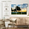 thumbnail image 4 of Elephant Stock Golf Course Sunset Sky Wall Art - Horizontal Multi Panel Canvas - Living Room Wall Decor - Sports Multi Panel - Yellow And Green Decor - 45" x 28", 4 of 4