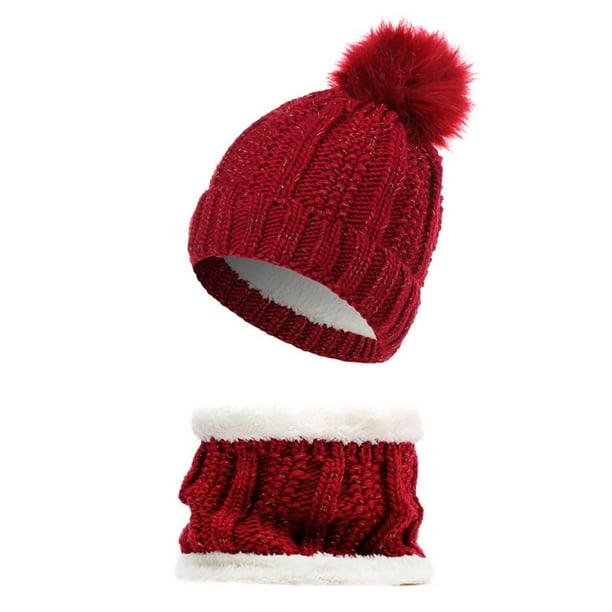 Jumpingount Gorros de invierno para mujer, gorros con pompones, gorro grueso, conjunto de bufanda, pañuelo de punto de ganchillo para otoño, cuello Type3 NO3 Jumpingount AP010453-05