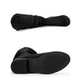 thumbnail image 4 of BLISSFUL STEP Women's Slouch Knee High Boots Round Toe Low Block Heel Faux Suede Boots Black 7, 4 of 7