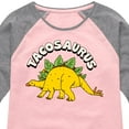 thumbnail image 3 of Instant Message - Tacosaurus - Taco Fan - Toddler & Youth Girls Raglan Graphic T-Shirt, 3 of 6