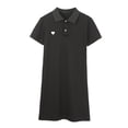 thumbnail image 3 of Vestido de mujer de manga corta, ajustado, bordado, vestido informal transpirable, negro, L Vogacara AP001476-10B, 3 of 7