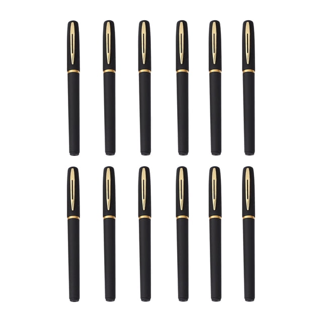 Bolígrafos de gel de 0,5 mm, tinta negra, punta fina, escritura suave, para diario, notas, útiles escolares y de oficina, 12 unidades, 2 ml