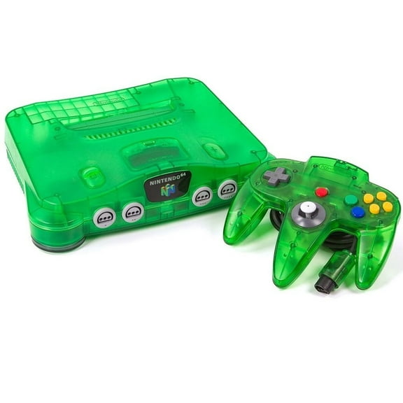 Restored Nintendo 64 System Video Game Console Jungle Green with Red Expansion Pak (Refurbished)