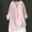 Pink, variant on RKSTN Womens Tunic Tops Cotton Linen Blend Long Sleeve Fashionable Buttons Solid Color V Neck Casual Loose Mid Length Shirts Spring Summer Outdoor Wear Style