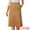 Brown, variant on DARING DIVA Women's Faux Suede Elastic High Waist A Line Midi Skirt with Pockets L Black